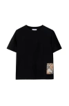 Burberry Boy's Cedar Ekd Label Short-sleeve Cotton T-shirt In Black