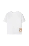 Burberry Check Label Cotton T-shirt In White