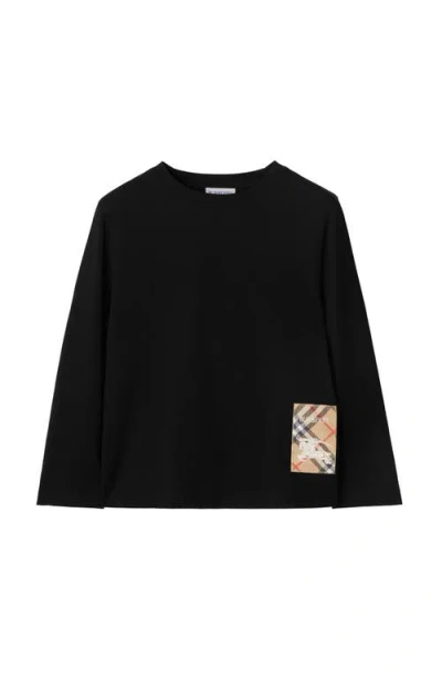 Burberry Kids' Vintage Check-patch T-shirt In Black