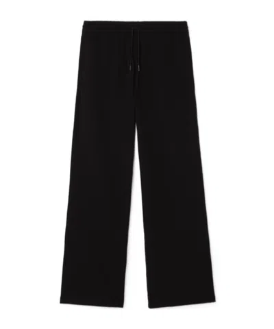 Burberry Check Label Cotton Track Pants In Black