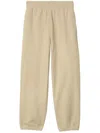 Burberry Check Label Cotton Jogging Pants In Neutrals
