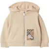 Burberry Check Label Hoodie In Calico
