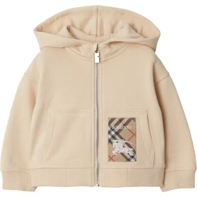 BURBERRY BURBERRY CHECK LABEL COTTON ZIP HOODIE