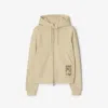 Burberry Drawstring Hood Jersey Texture Hoodie In Nutmeg