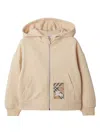 Burberry Check Label Hoodie In Neutrals