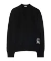 Burberry Check Label Wool Sweater In Black