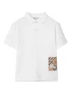 Burberry Check Label Polo Shirt In White