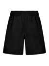 Burberry Equestrian Knight Straight Leg Shorts In Black
