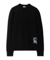 Burberry Logo Patch Crewneck Sweater In Black