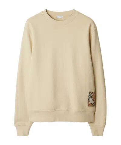 BURBERRY BURBERRY CHECK-PATCH CREWNECK SWEATSHIRT