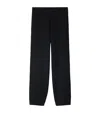 Burberry Check Label Cotton Jogging Pants In Black
