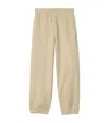 Burberry Check Label Cotton Jogging Pants In Green