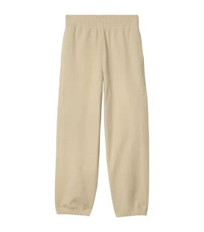 Burberry Check Label Sweatpants In Sand