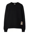Burberry Check-patch Cotton Sweatshirt In Black