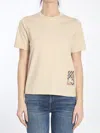 Burberry Beige T-shirt With Logo Application On The Front In Cotton Woman In Beige