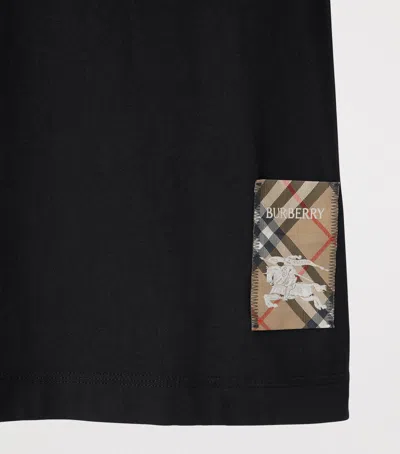 Burberry Check Label T-shirt In Black