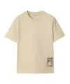 Burberry Beige T-shirt With Logo Application On The Front In Cotton Woman In Nude