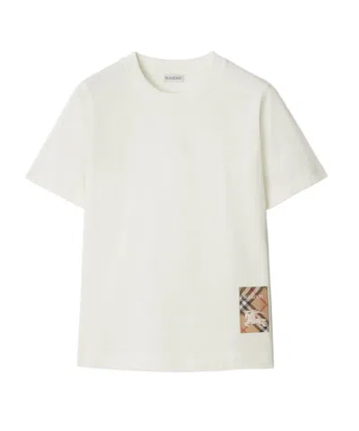 BURBERRY BURBERRY CHECKED PATCH CREWNECK T-SHIRT