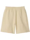 Burberry Relaxed-fit Cotton Shorts With Drawstring Waistband In Neutrals