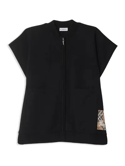 BURBERRY CHECK LABEL WOOL BLEND CAPE