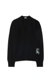 Burberry Check Label Wool Sweater In Black