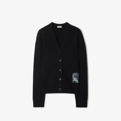 BURBERRY BURBERRY CHECK LABEL WOOL CARDIGAN