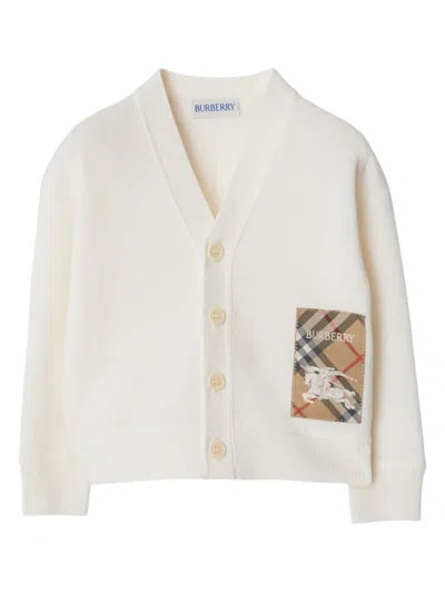 BURBERRY CHECK LABEL WOOL CARDIGAN