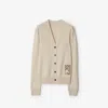 Burberry Wool Logo-label Cardigan In Nutmeg