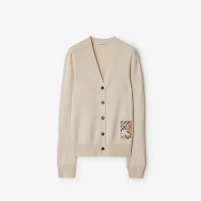 BURBERRY BURBERRY CHECK LABEL WOOL CARDIGAN