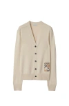 Burberry Wool Logo-label Cardigan In Nutmeg
