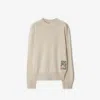 Burberry Checkered Design Wool Jumper For Women In Nutmeg