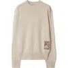 Burberry Checkered Design Wool Jumper For Women In Nutmeg