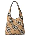 Burberry Women Embroidered Canvas Large Check Shopping Bag