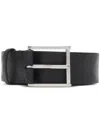 Burberry Check Leather Belt In Schwarz