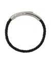 Burberry Check Leather Bracelet In Black