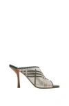 Burberry Check Leather Cabana Mules In Cotton
