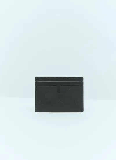 Burberry Check Leather Cardholder In Black