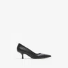 Burberry Check Leather Dame Low Pumps In Black