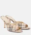 Burberry 90mm Lf Mews Check Textile Mules In Beige