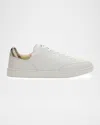 Burberry Low Top Sneakers Contrast Heel Detail Rubber Sole In White