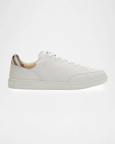 Burberry Low Top Sneakers Contrast Heel Detail Rubber Sole In Multi