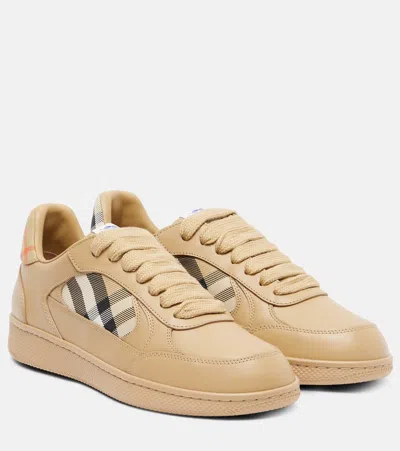 BURBERRY CHECK LEATHER SNEAKERS