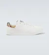 Burberry White Smooth Leather Set Sneakers With Check Insert