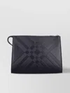 Burberry Men's Embossed Check Leather Pouch