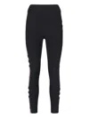 Burberry Womens Black Madden Check-panels Stretch-woven Leggings In Black