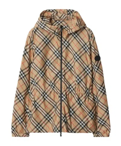 BURBERRY BURBERRY CHECKED HOODED JACKET