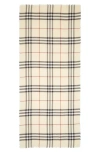 Burberry Check Lightweight Wool Scarf In Stone