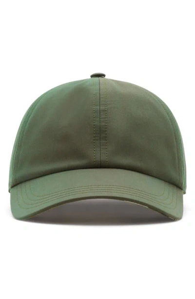 Burberry Check Lined Cotton Twill Baseball Cap In Green