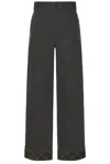 Burberry Check Lined Work Trousers In Black