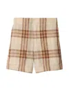 Burberry Check Linen Shorts In Neutrals